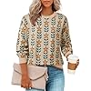 ZESICA Women’s Long Sleeve Crewneck Sweater 2025 Fall Printed Cute Oversized Knitted Pullover Tops Trendy Clothes