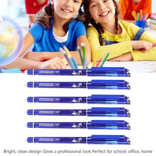 OUCRIY 24 Stück Löschbare Tintenstifte Lassen Fehler Verschwinden, Blaue Löschbare Stifte für Büro, Schule, Zuhause (Kristallblau)