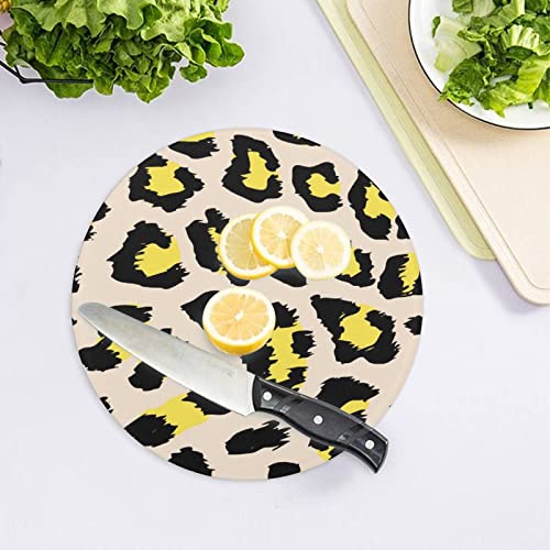 Planche à hacher de cuisine léopard jaune 20 cm pour couper sans taches - 5