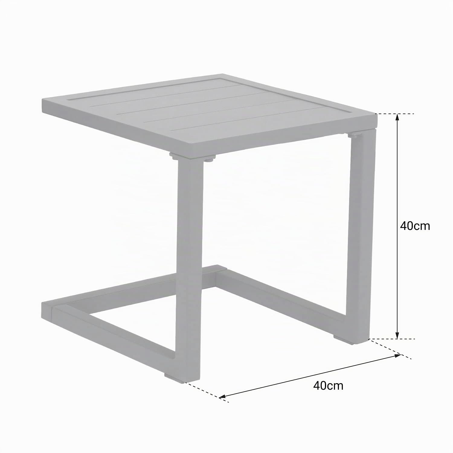 Happy Garden Mesa Auxiliar Barbados de Aluminio Gris Antracita