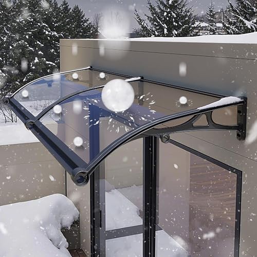 Outdoor Patio Awning 60x120cm - Durable Polycarbonate Canopy for Rain, Snow & UV Protection - Weather-Resistant Door & Window Shelter for Porch & Exterior Use