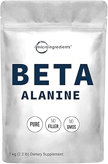 Beta Alanine Powder, Pure Beta Alanine Supplement, 2.2 Pounds (500 Days Supply), Filler Free, Amino Energy Pre Workout, Unflavored, Non-GMO and Vegan Friendly