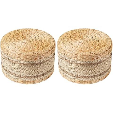 PrimeZone Hand Woven Patio Pouf Ottoman Cover