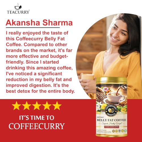 Image of Coffeecurry Belly Fat Coffee Tin Can (65 Grams) - Helps to Reduce Belly - Instant Coffee with Garcinia Cambogia and Ginseng | Arabica Roasted Premium Coffee