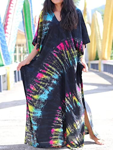 Kaftan Dresses for Women Plus Size Summer Beach Dress with Print and Swim Cover Ups2