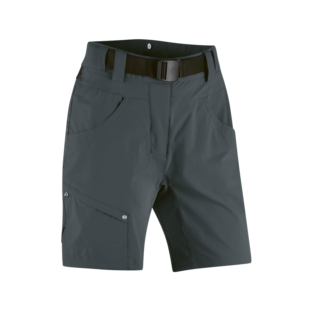Gonso Mira, Kurze Damen Fahrradhose, 2in1 Bikeshorts mit Stretcheinsatz über dem Gesäß, Einknöpfbare Radunterhose mit Relax Gel Comfort Sitzpolster, Weite Passform, PFC-Frei