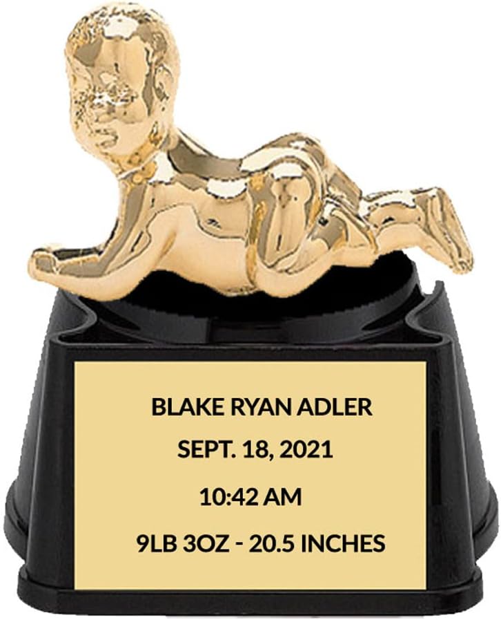 Custom Baby Trophy, Child Birth Announcement Gift for Memorabilia, Customize Engraving