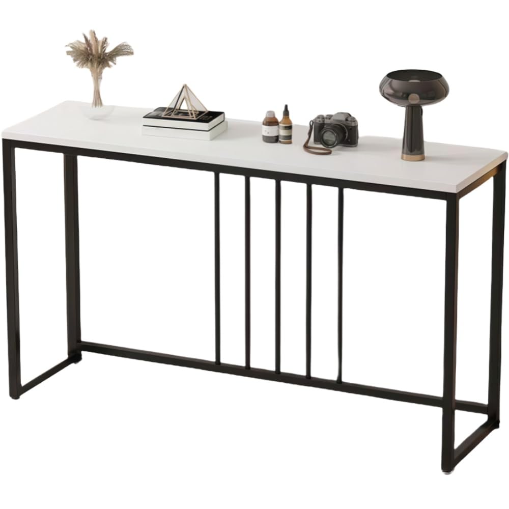 PTSZNGS Modern Entryway Table, Narrow Console Table with Metal Frame, Tall Tables for Hallway, Foyer, Kitchen, Living Room, and Dining Room(Black+Gold