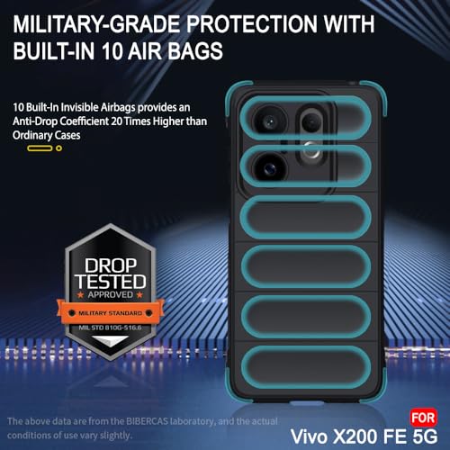 Image of TheGiftKart Liquid Silicon Back Cover Case for Vivo X200 FE 5G | Shockproof Military Grade Protection | Micro-Fibre Cloth On Inner Side | Anti-Slip Grip Back Case for Vivo X200 FE 5G (TPU, Black)