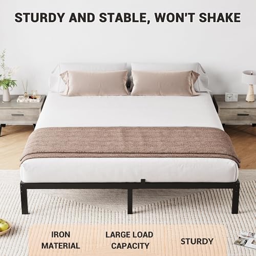 Image of GarveeLife 6 in Twin Heavy Duty Metal Bed Frame with Under-Bed Storage, Noise-Free Mattress Foundation, No Box Spring Needed, Easy Assembly, Strong Weight Capacity