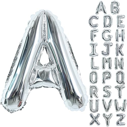 TONIFUL 40 Inch Large Silver Letter A Balloon - Foil Mylar Big Letter for 2026 New Year Eve Graduation Wedding Baby Shower Birthday Party Anniversary Supplies Decorations