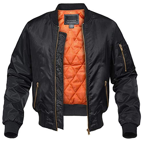 Bomberjacke Herren Winter Gefüttert Original US MA1 Bomberjacke – Militärischer Vintage-Style, Blau, Gepolstert, Aus 100% Nylon MA1 Bomberjacke US Military Vintage