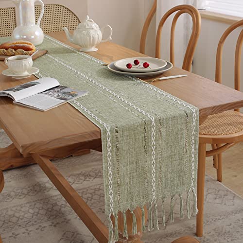 Yicorgard Farmhouse Table Runner Rustic Style 33 x 228 cm - Image 2
