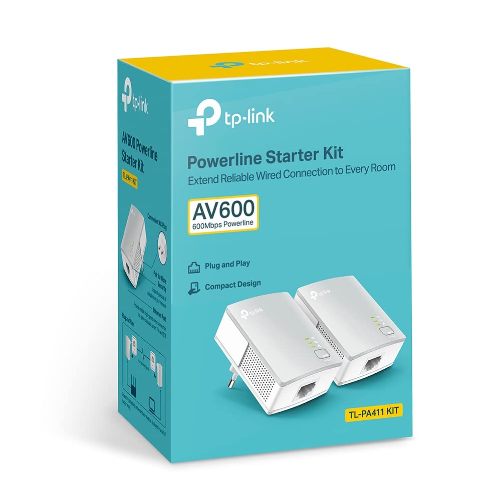TP-Link TL-PA411KIT Powerline Adapter Starter Kit, 500 Mbps, 2 Pezzi
