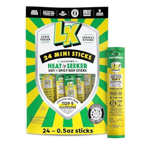 Jalapeno Beef Sticks | Meat Sticks - Ready to Eat Protein Snacks - Free from Top 9 Allergens - Made with Grass-Fed & Finished Beef - Zero Sugar Mini - image 1
