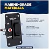 Five Oceans Rocker Boat Anchor Windlass Switch, Controlling Up/Down Function of Boat Anchor Windlasses, Waterproof, 12 Volts, SPDT 3-Terminal Switch, Stainless Steel Plate - FO3739