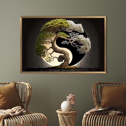 Décoration murale maison bonsaï zen tableau minimaliste 70x110 - 3