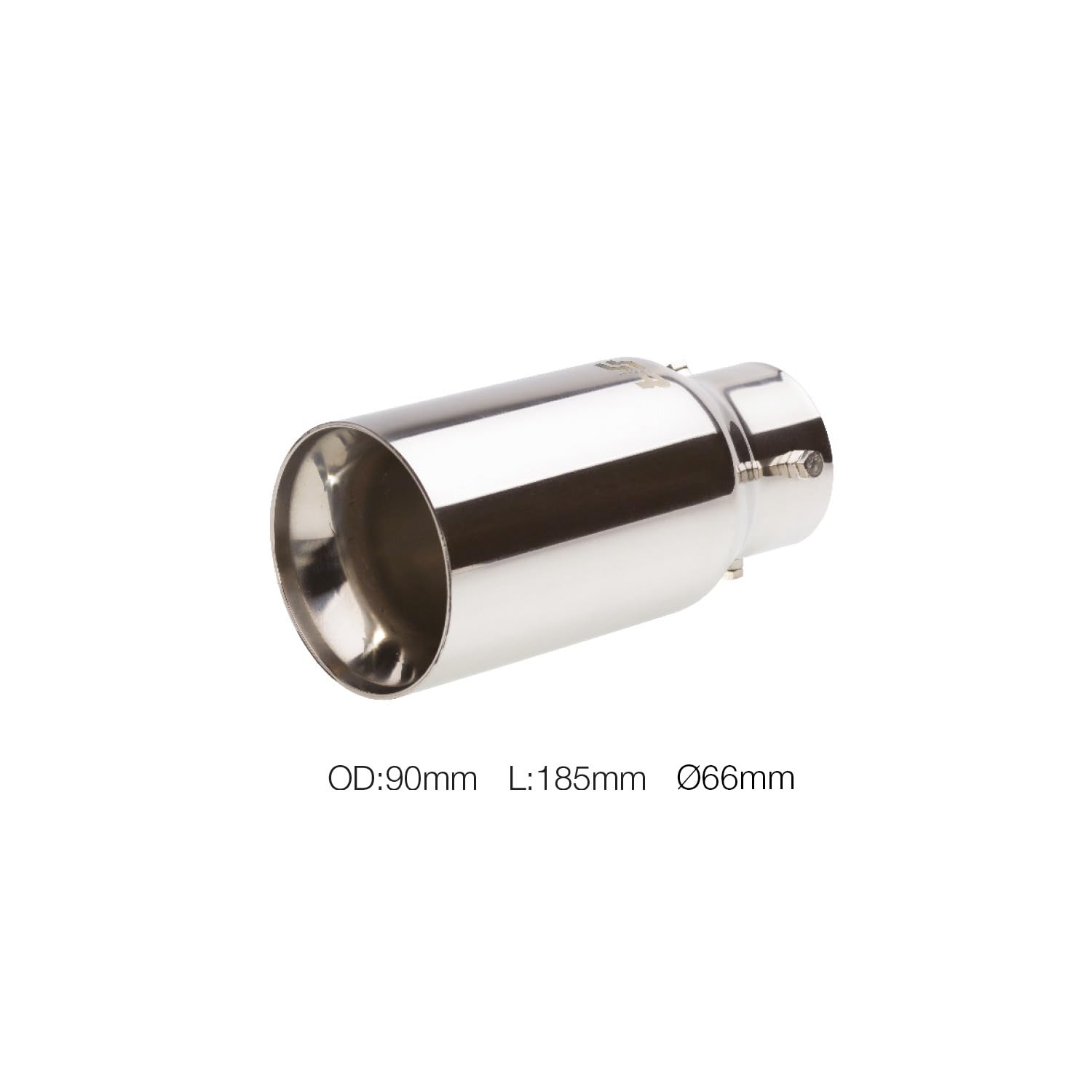 Simoni Racing Cola de Tubo de Escape Deportiva Redonda/Recto Acero Inoxidable - Ø90xL185mm - Montaje 34-59mm