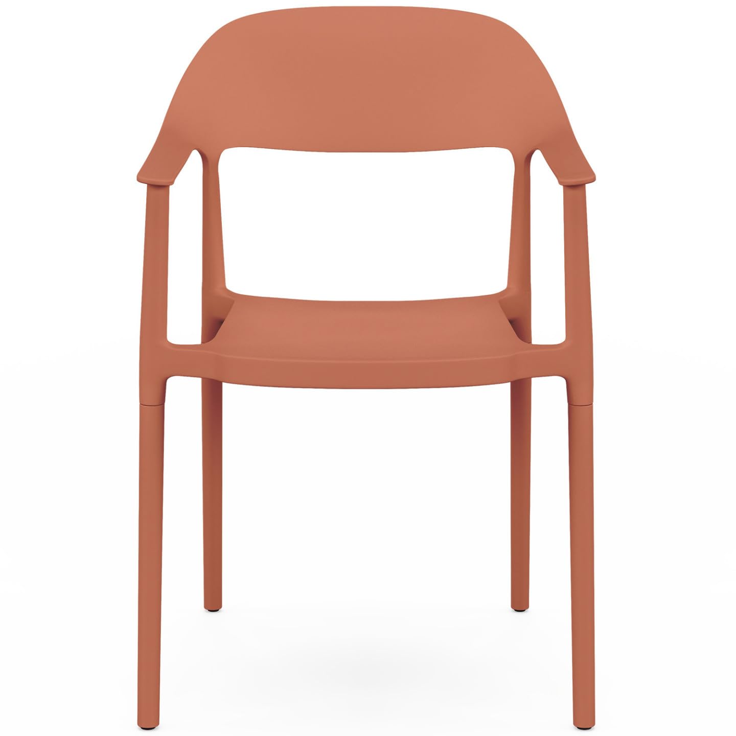 IDMarket - Lot de 4 chaises de Jardin empilables SUZON Terracotta