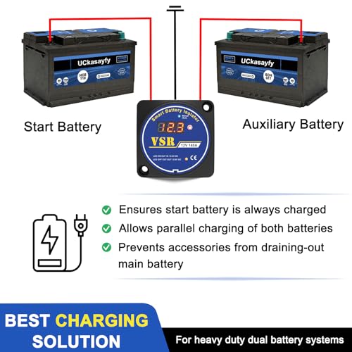 UCkasayfy 3M Dual Battery Isolator Kit 12V 140amp, Voltage Sensitive Relay VSR, Smart Battery Isolator Compatible with Marine car ATV RV Boat Camper Truck Trailer UTV, Not Fit for Lithium Batteries by UCkasayfy - Image 6