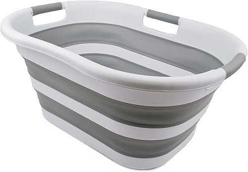 Miniatura 2 de SAMMART Tina de lavado de plástico plegable de 40 L (10.5 galones) - Cesta plegable para lavandería desplegable - Tina de lavado portátil - Ahorro