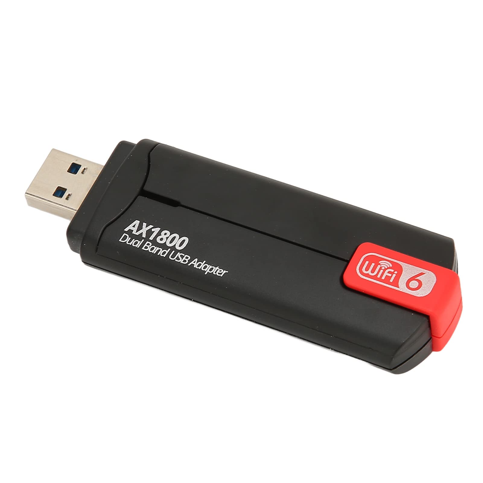 Adapter USB3.0 WIFI, technologia WIFI6 Link Mu Mimo, stabilny sygnał 1800 MB/s, prędkość transmisji 5 Ghz/1201 MB/s Regulacja kąta anteny do woli Nadaje się do biura