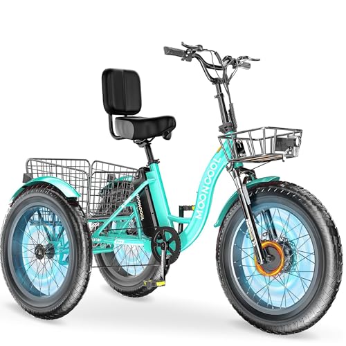 MOONCOOL 1000W 4″ Fat Tire Electric Tricycle for Adults, 48V