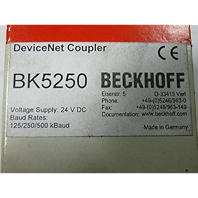 BECKHOFF BK5250 (255 with K-Bus Extension), 24 VDC, Analog Peripheral Signals 256 I/O, Bus Coupler, DEVICENET Compact, Digital Peripheral Signals 1020 I/O, for UP to 64 Bus TERMINALS, IP20