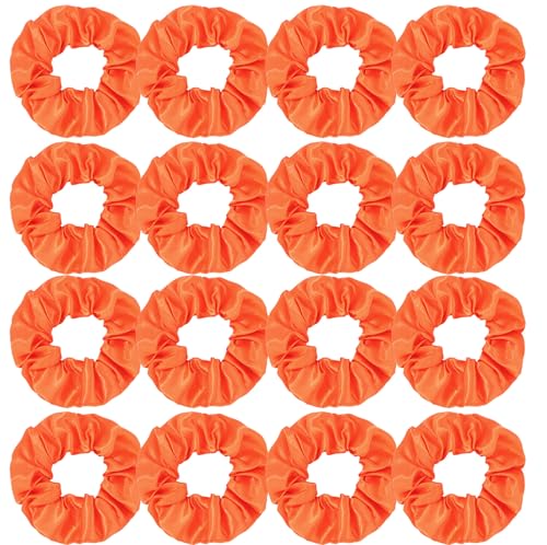 Semato 16 Pcs Orange Satin Scrunchies Bridesmaid Proposal Gifts Hair Ties Scrunchies for Women Girls Bachelorette Party Favors