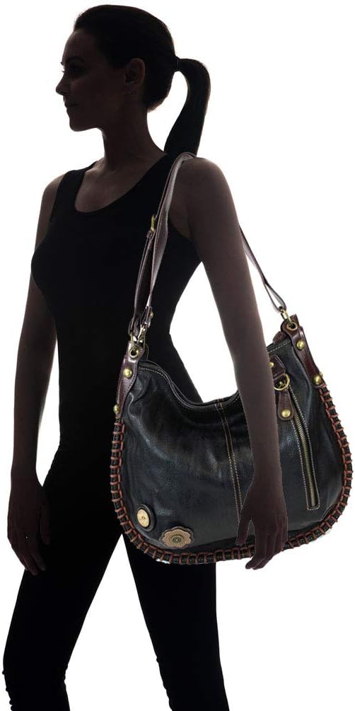 CHALA Handbags Charming Crossbody or Shoulder Convertible Large Chala Purse - BLACK - Image 7