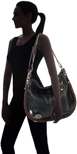 Miniatura 2 de CHALA Hobo Style - Bolso grande de hombro con bolsa y cartera con cremallera Chala Combo (combo de girasol negro y cruzado deslumbrante), Combo