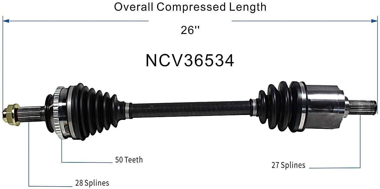GSP NCV36534 CV Axle Shaft Assembly - Right Front (Passenger Side)