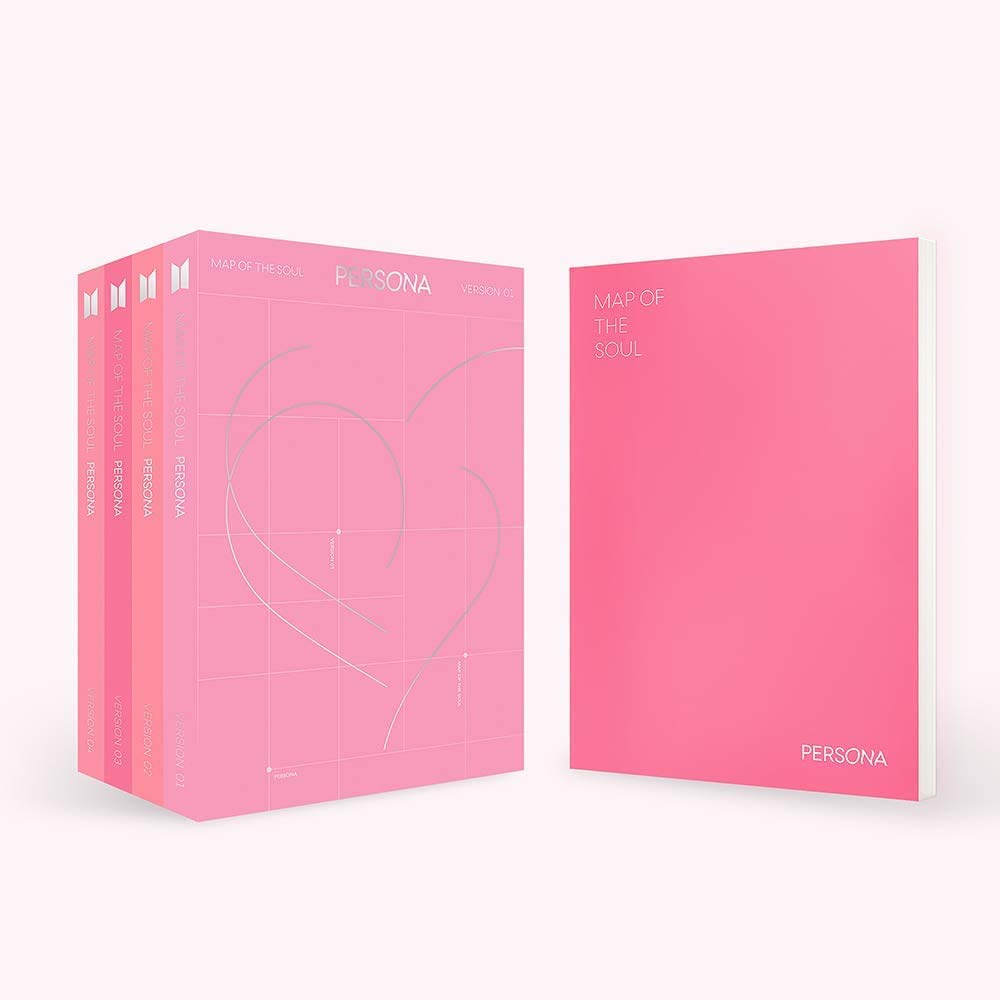 BTS MAP OF THE SOUL : PERSONA Album 4 VER FULL SET. 4ea CD+4ea Photo Book(each 76p)+4ea Mini Book(each 20p) +4p Photo Card+4p Post Card+4p Photo Film K-POP SEALED+TRACKING NUMBER