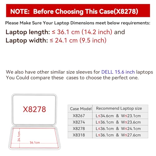 Image of Smatree Hard EVA Protective Sleeve Case Compatible for 15.6 inch Dell Latitude 3550 /3540 Laptop, 15.6 inch Dell Carry Travel Case Waterproof Sleeve (X8278)