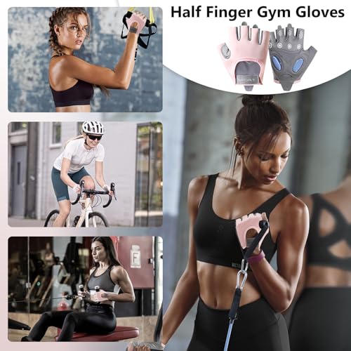 Image of TecoKart Gym Gloves Half Hand Gloves for Women Weight Lifting Gloves for Gym Workout Bike Gloves Gym Accessories for Women Liquid Silicone Anti-Slip and Wear-Resistant Hand Gloves for Women & Men
