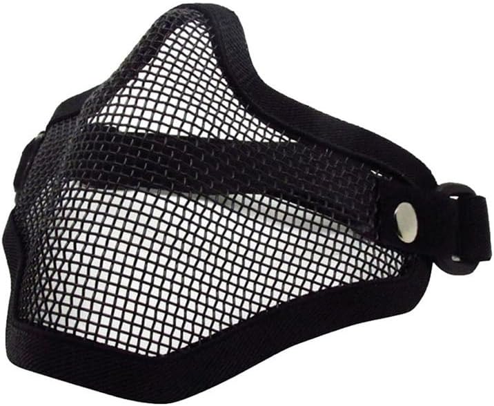 Outdoor Airsoft Shooting Face Protection Gear Single Belt V1 Metal Steel Wire Mesh Half Face Tactical Airsoft Mask