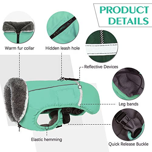 Image of QBLEEV Warm Dog Coat, Reflective Dog Jacket, Waterproof Dogs Winter Coat