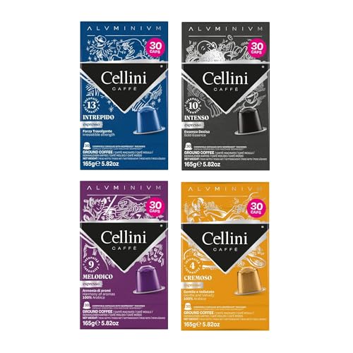 Café Cellini Cápsulas de Aluminio Compatibles Nespresso* - Kit Degustación 120pcs