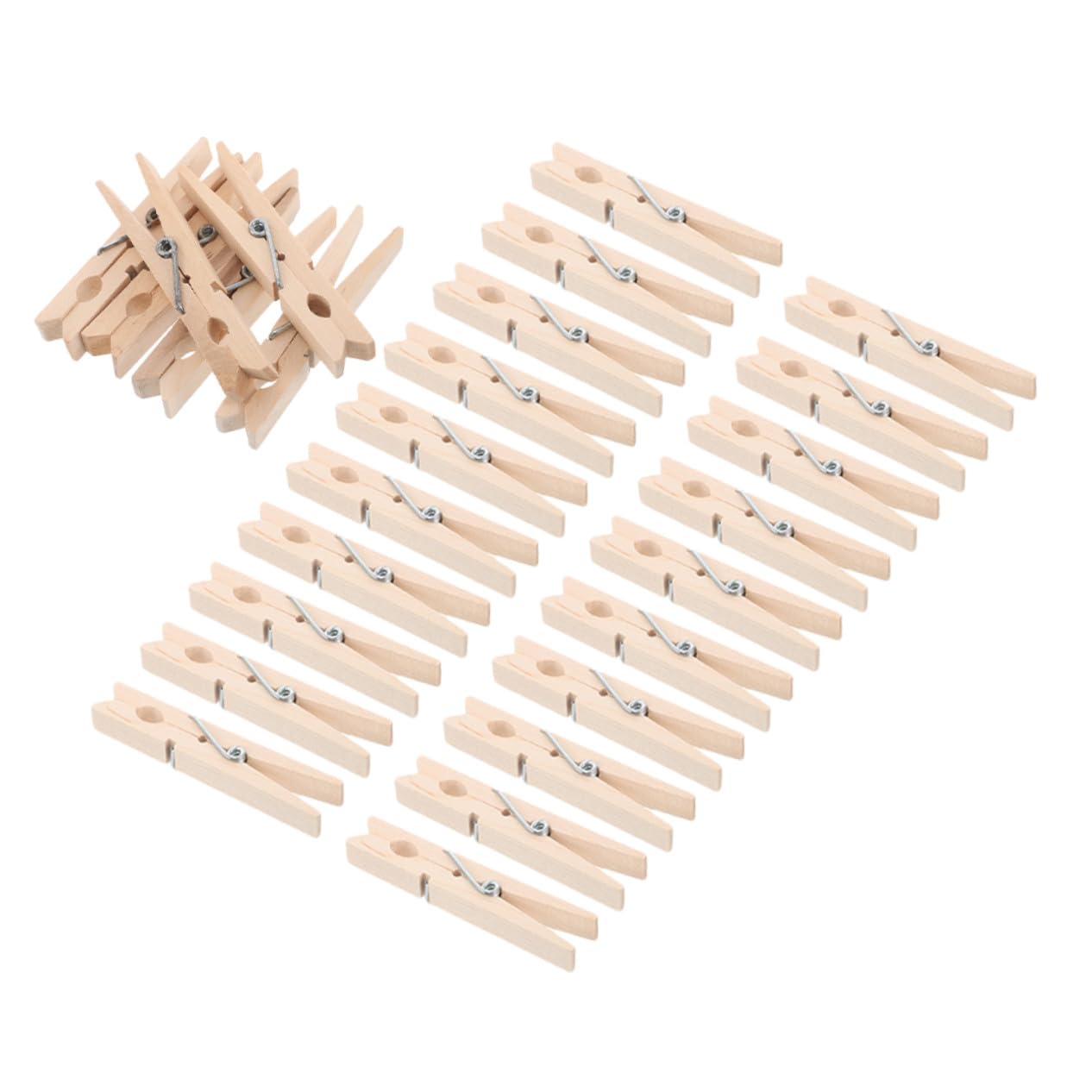 OUNONA 70 Piezas Pinzas de Madera Antideslizantes Clips Pequeños para Ropa y Manualidades Diseño Resistente al Viento para Secado Seguro de Calcetines Toallas y Fotos Multifuncionales