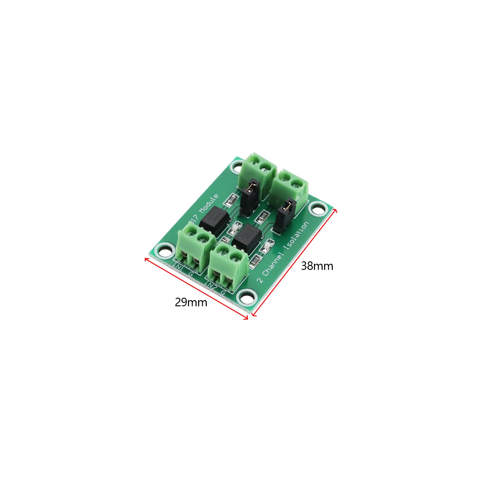 5x PC817 2-Kanal Optokoppler-Modul – 3,3–24V Eingang, 3,6–30V Ausgang, Isoliert