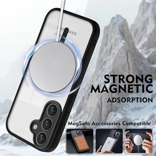 Image of V-TAN Back Cover for Samsung Galaxy A35 5G | TPU | Transparent Crystal Clear Magnetic Case Compatible with Samsung Galaxy A35 | Slim Fit, Camera Protective Shockproof Mobile Cover Design (Black)