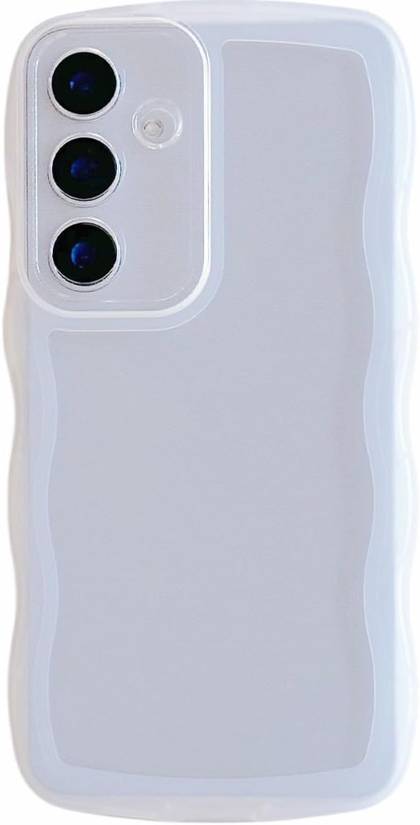 Cute Case for Samsung Galaxy A53, Wave Frame Shape Soft Silicone Shockproof Protective Slim Phone Cover for Women Girls, Clear A53 Clear