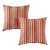 Greendale home fashions outdoor 17 inch square throw pillow set of 2 coral stripe 2 count  urban country home decor