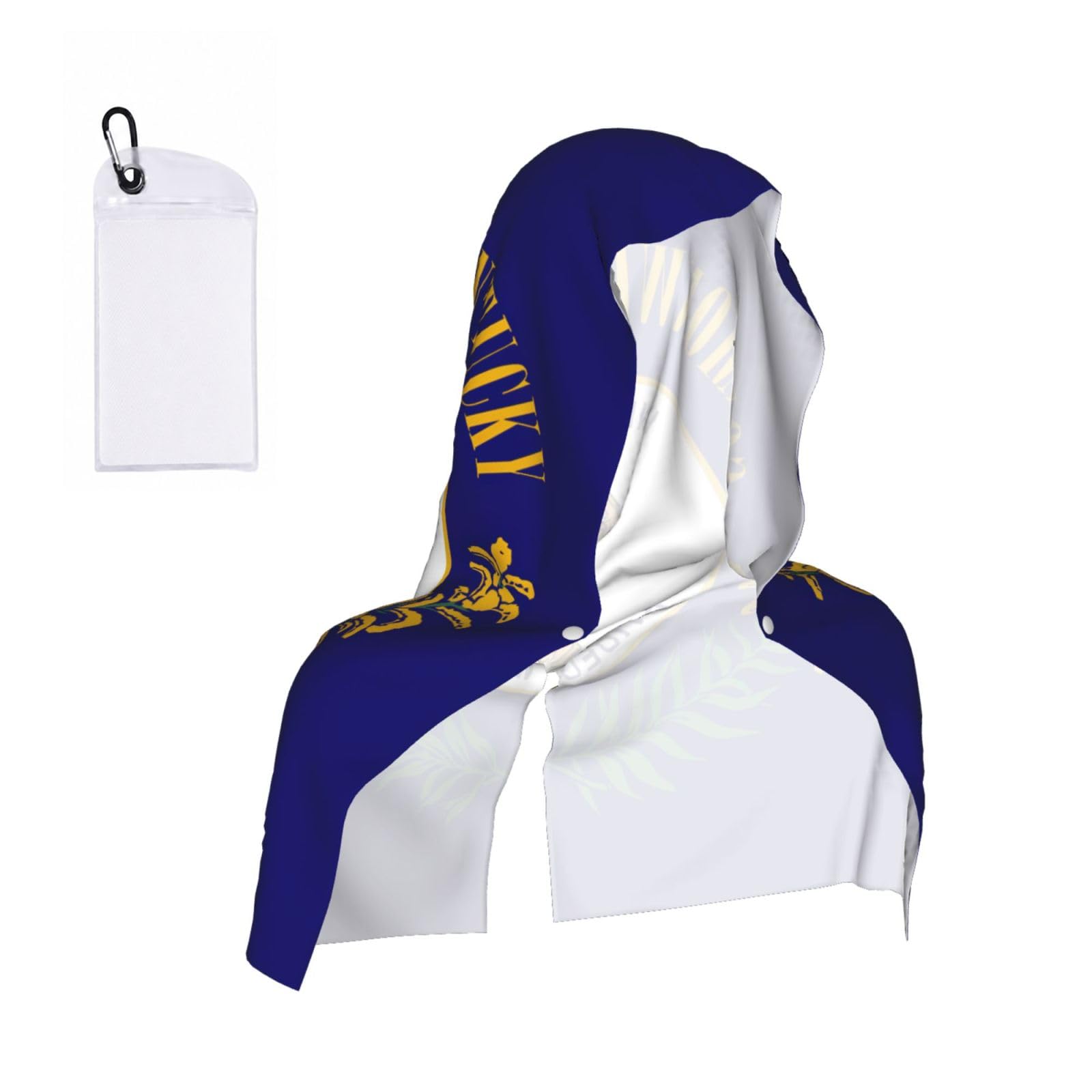 DUWAA Kentucky State Flag Print Cooling Hooded Sports Towel, 30×60cm Quick Drying Summer Cool Head Wrap For Neck And Face