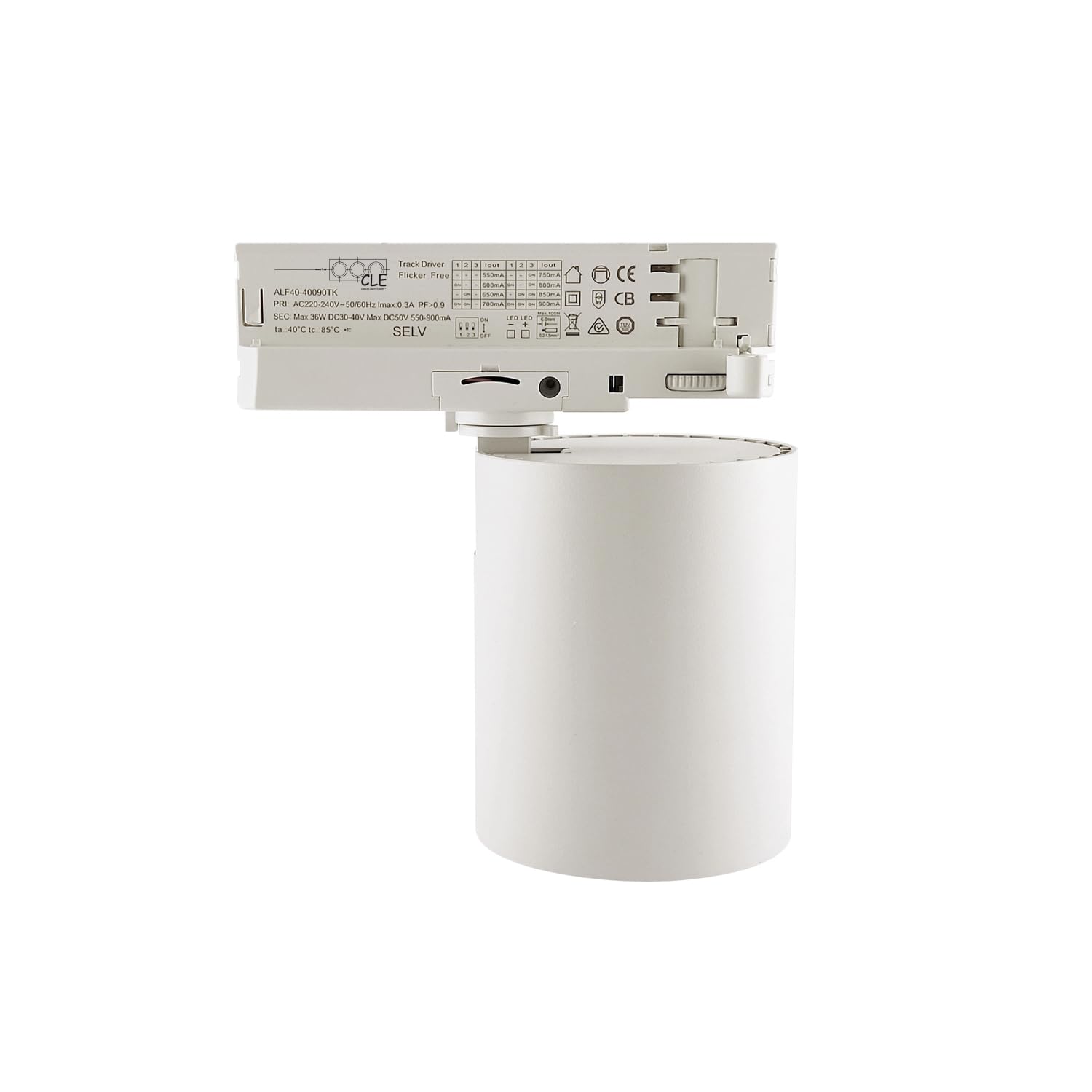CLE LED 3 Ph Stromschienenstrahler weiß Small Business 30W 36° 3500K 3300lm