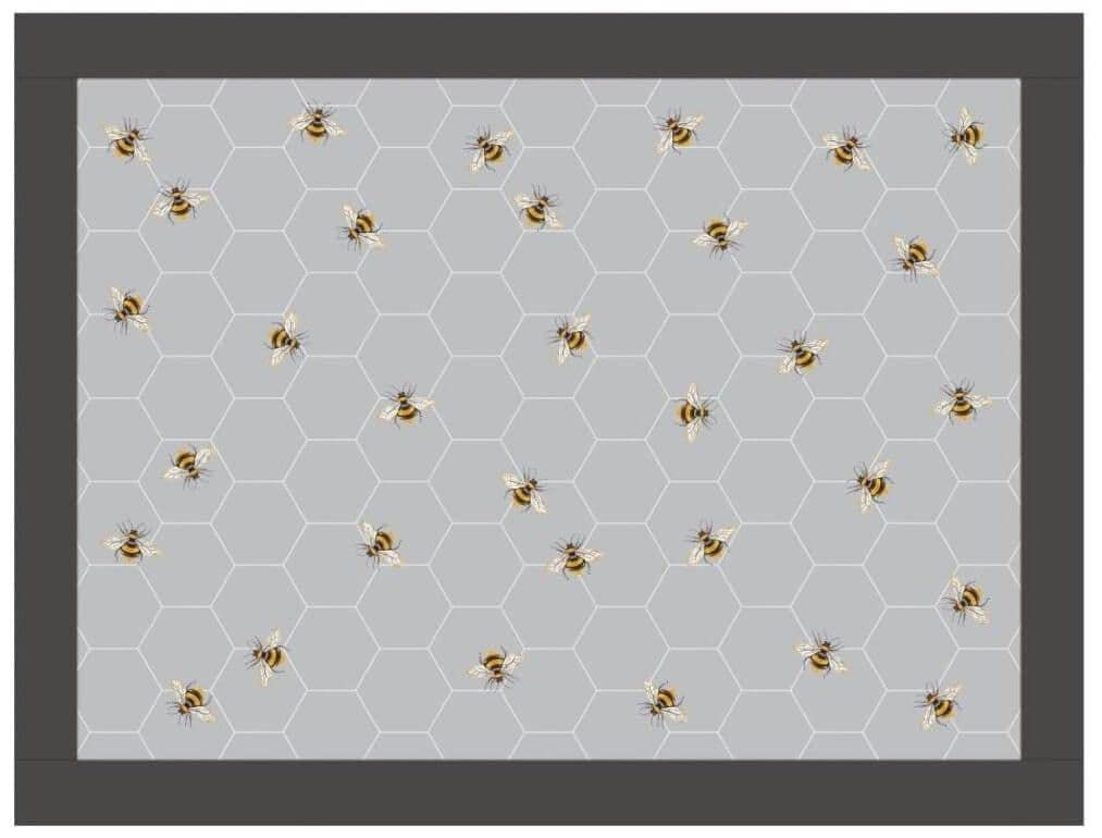 Rural Roots Grey Busy Bees Faux Leather Lap Tray
