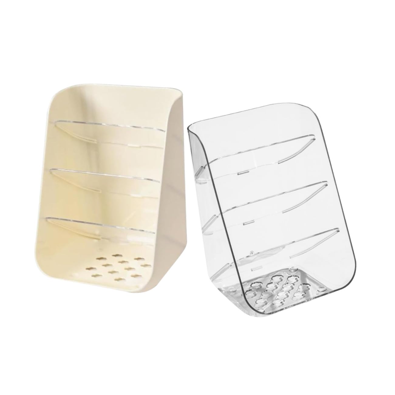 Porte-stylo multifonctionnel transparent STOBAZA plastique robuste avec socle anti-basculement