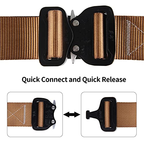Tactical Belts for Men Military Style Hiking Rigger 1.5" Nylon Web Work Belt with Heavy Duty Quick Release Metal Buckle4