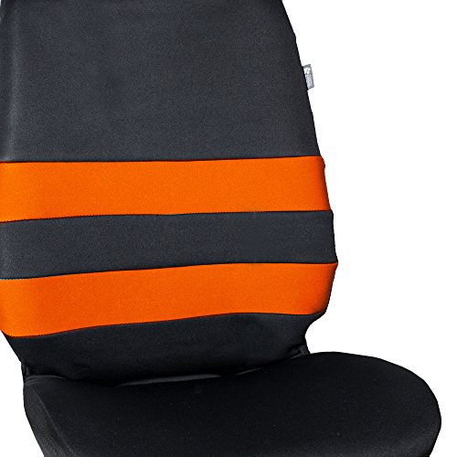 Fh Group Universal Fit Premium Neoprene Ultraflex™ Cushion Automotive Seat Covers Fits Most Cars, Suvs, And Trucks (Water Resistant, Airbag And Split Bench Compatible) Orange #TOP3