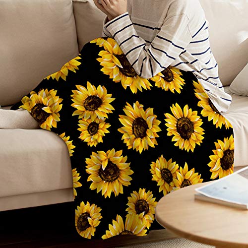 Singingin Super Soft Cozy Bed Fleece Blanket Throw Sunflowers Plant Nature's Field Yellow 39×49Inch Fuzzy Plush Lightweight Couch Blankets Microfiber Provides Comfort And Warm All Season #TOP2